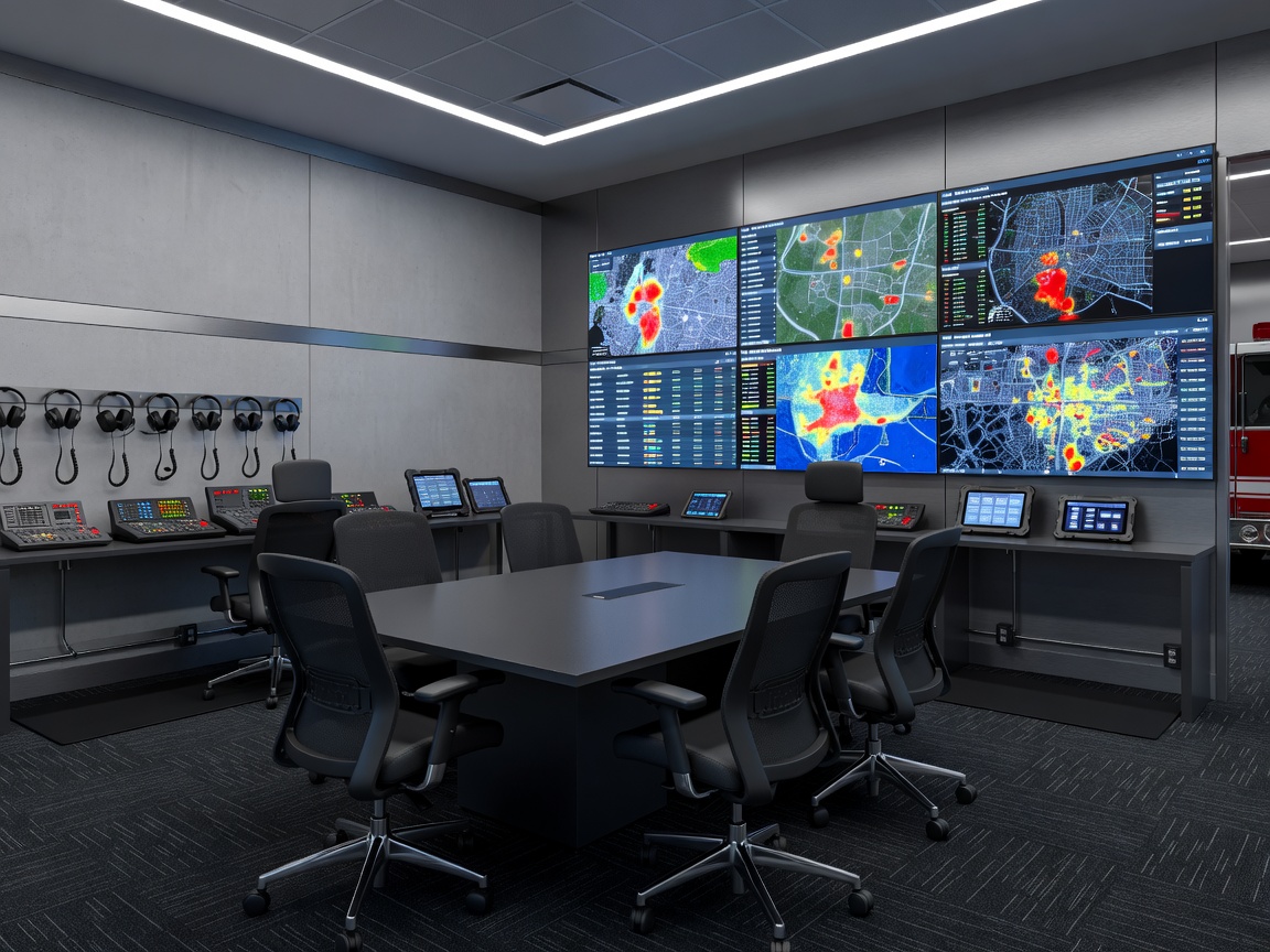 Modern fire station command room